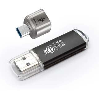 نمونه محصول تستی فلش مموری کوئین تک مدل QUICK C-PLUS ظرفیت 64 گیگا بایت به همراه مبدل usb-c otg